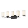 Z-Lite Bordeaux 5 Light Vanity, Bronze & Matte Opal 435-5V-BRZ